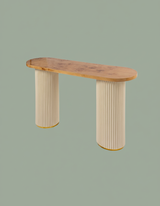 Burl Walnut Console Table