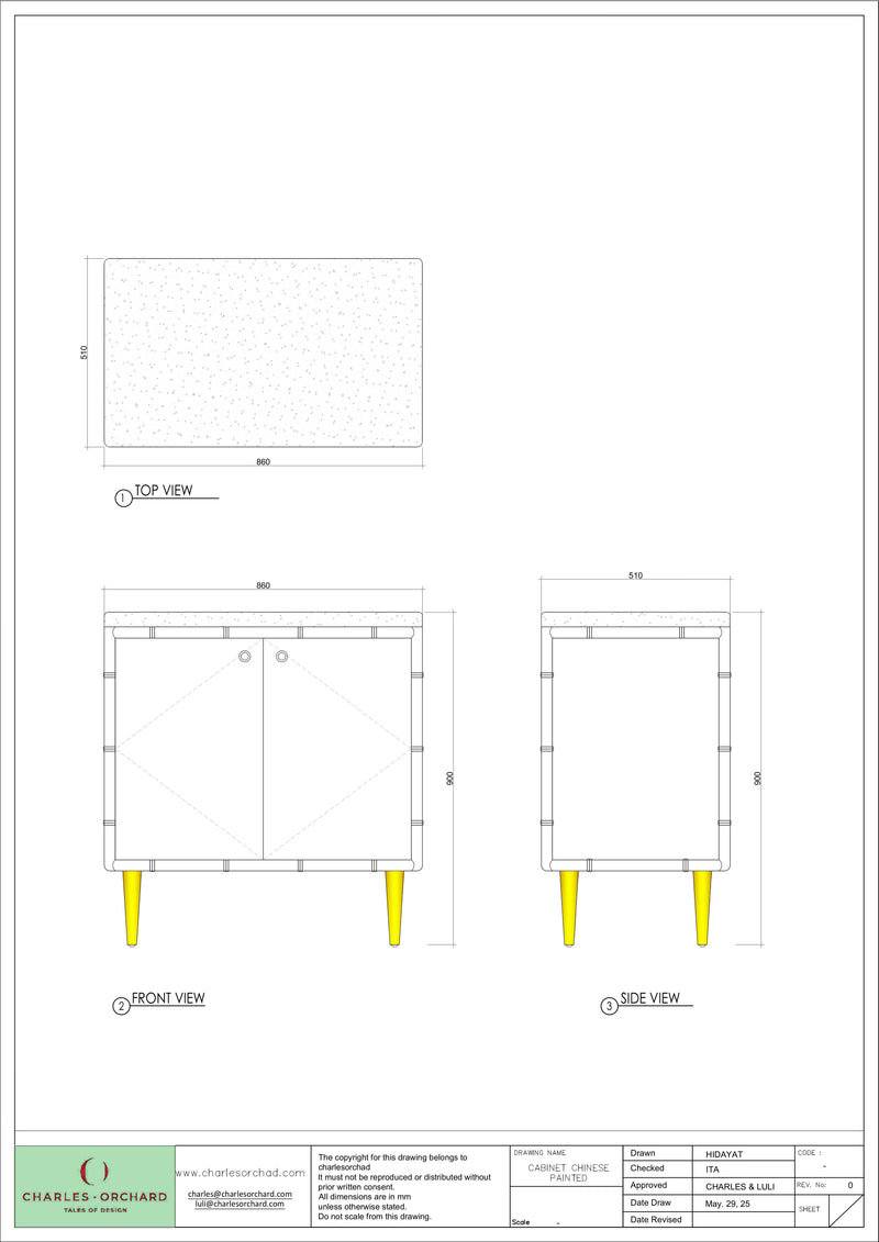 Hand Painted Chinoiserie Cabinet