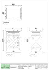 Trellis Bedside Table - Single Shelf