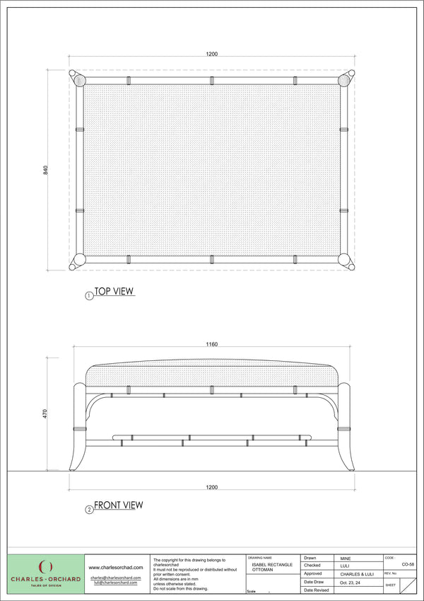 Isabel Rectangle Ottoman
