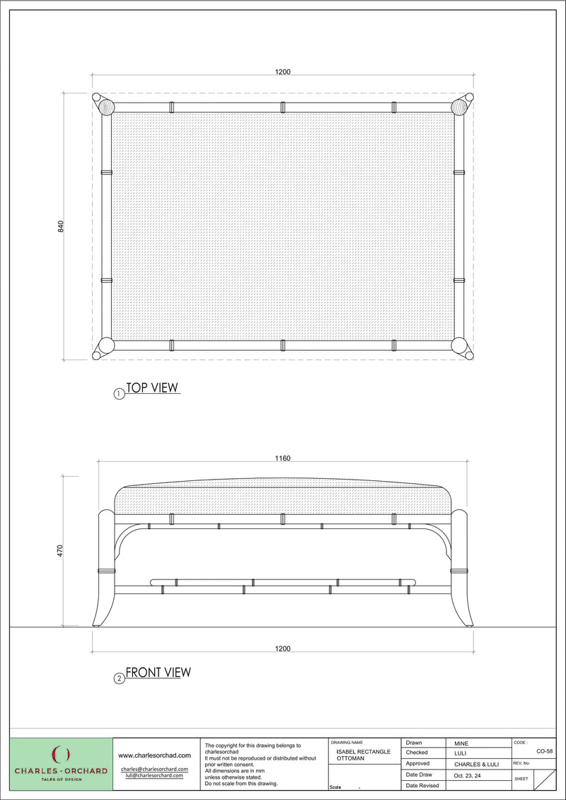 Isabel Rectangle Ottoman
