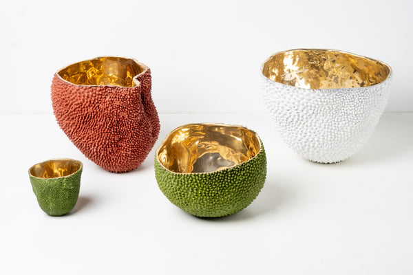 Jackfruit Painted Brass Candle Holder