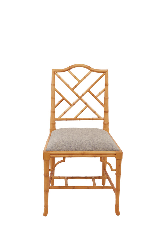 Natural wood trellis chair