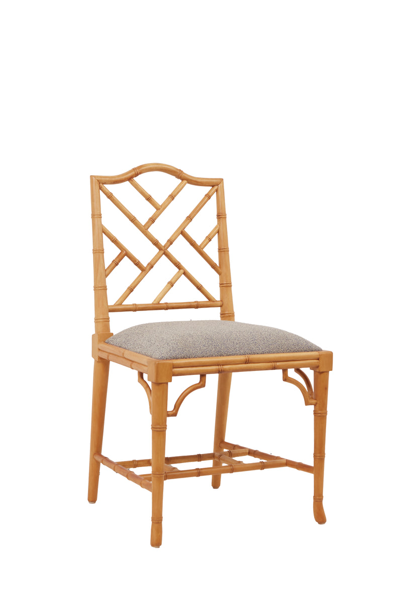 Natural wood trellis chair