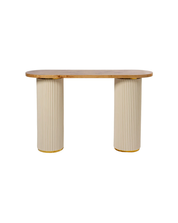 Burl Walnut Console Table