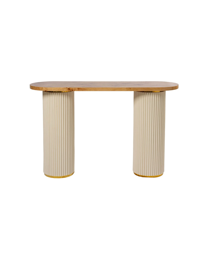 Burl Walnut Console Table