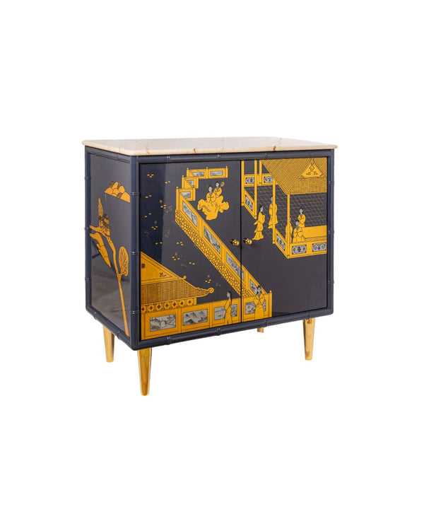 Hand Painted Chinoiserie Cabinet