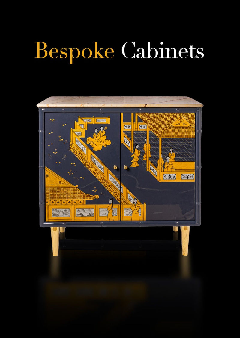 Hand Painted Chinoiserie Cabinet