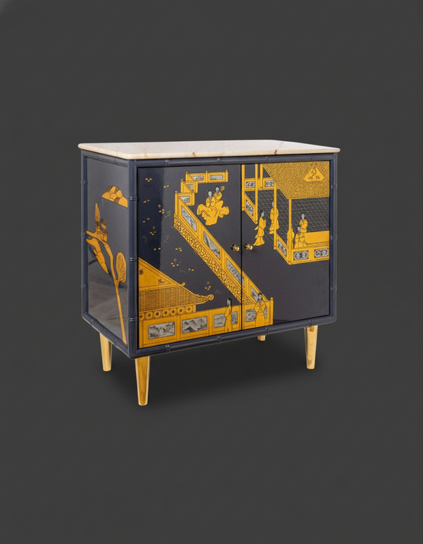 Hand Painted Chinoiserie Cabinet
