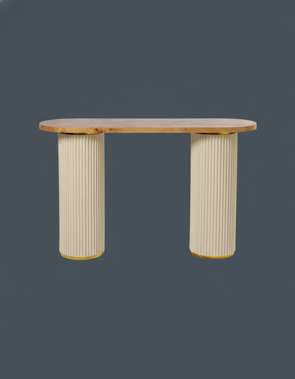 Burl Walnut Console Table