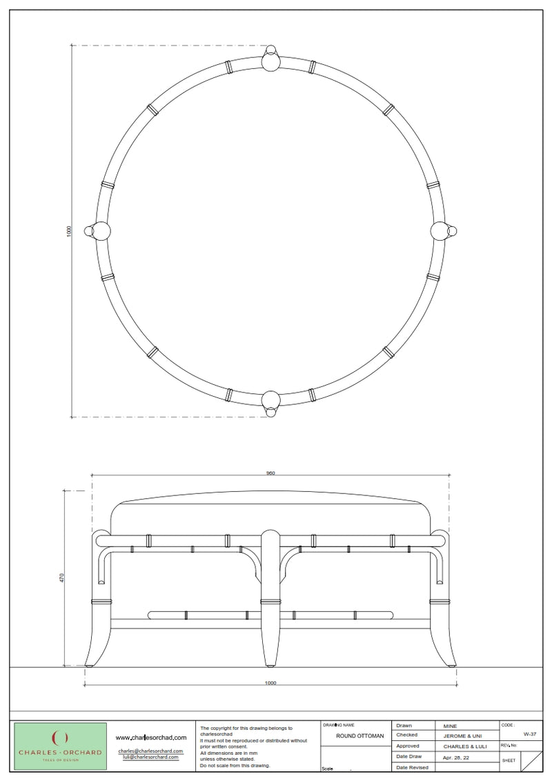 Isabel Round Ottoman